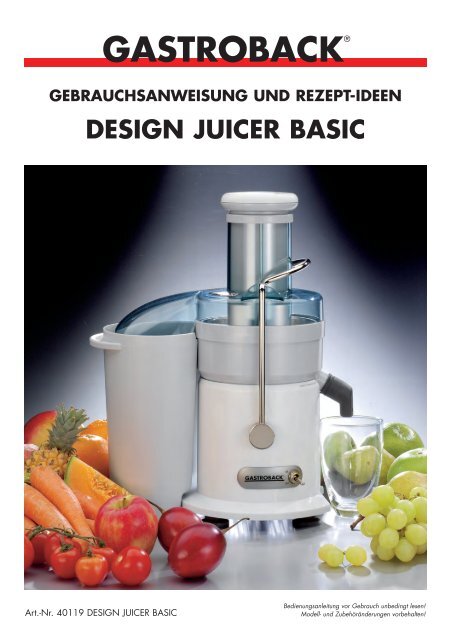 40119 - Basic Juicer - Gastroback