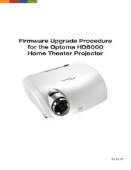 Firmware Upgrade Procedure for the Optoma HD8000 Home ...