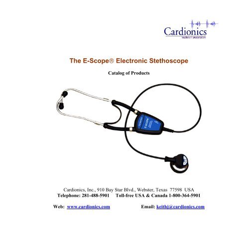 The E-Scope® Electronic Stethoscope - Cardionics