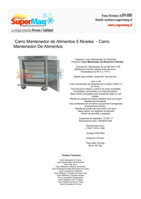 Carro Mantenedor De Alimentos - Maquinas Para Negocio