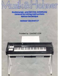 Hohner Clavinet E7 Original Manual