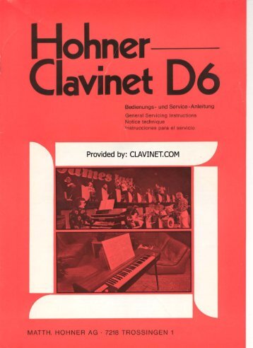 Clavinet.Com Hohner Clavinet D6 Manual