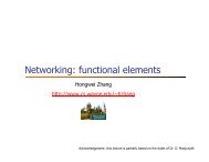 Networking: functional elements - Network Systems Laboratory