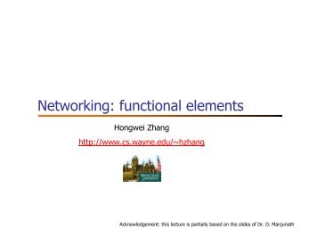 Networking: functional elements - Network Systems Laboratory