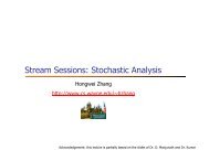 Stream Sessions: Stochastic Analysis - Network Systems Laboratory