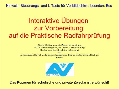 Interaktive Übungen - Netzwerk Verkehrserziehung