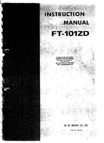 Yaesu Ft101zd Transceiver Operating Guide..pdf