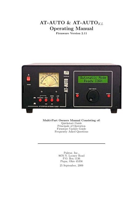 AT-AUTO & AT-AUTOKL Operating Manual