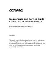 Compaq Evo N610c and Evo N600c Maintenance and ... - Elhvb.com