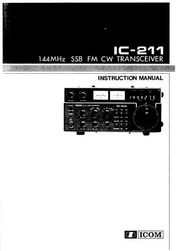 Icom IC-211 Instruction Manual