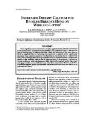 increased dietary calcium for broiler breeder hens on wire and litter