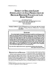 effect of delayed light stimulation on egg production - The Journal of ...