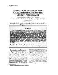 effect of extrusion on feed characteristics and broiler - The Journal of ...