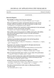 TOC (PDF) - The Journal of Applied Poultry Research