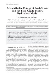 Metabolizable Energy of Feed-Grade and Pet Food-Grade Poultry ...