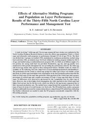 Effects of Alternative Molting Programs and Population on Layer ...