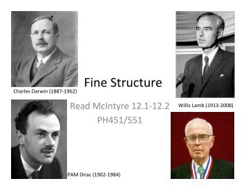 Fine Structure - Physics at Oregon State University