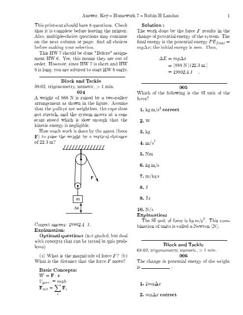 Basic Concepts Fi Solution Physics At Oregon State University Basic Concepts Fi Solution Physics At Oregon State University
