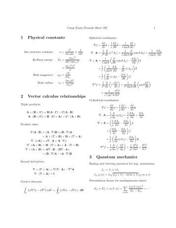 physics formulas and units pdf