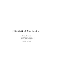 Statistical Mechanics - Physics at Oregon State University