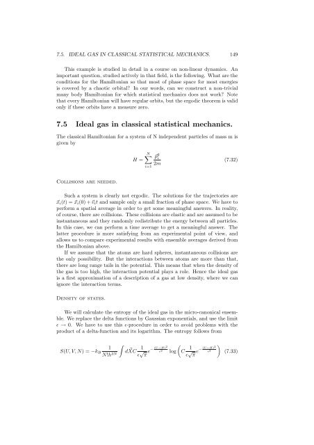 Statistical Mechanics - Physics at Oregon State University