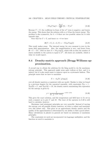 Statistical Mechanics - Physics at Oregon State University