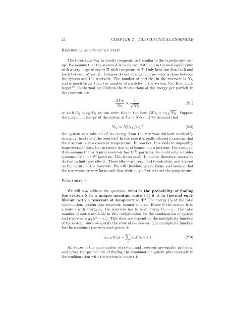 Statistical Mechanics - Physics at Oregon State University