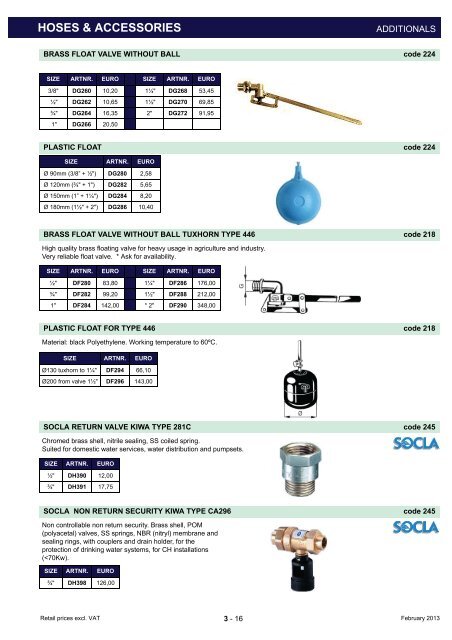 hoses & accessories - SIBO