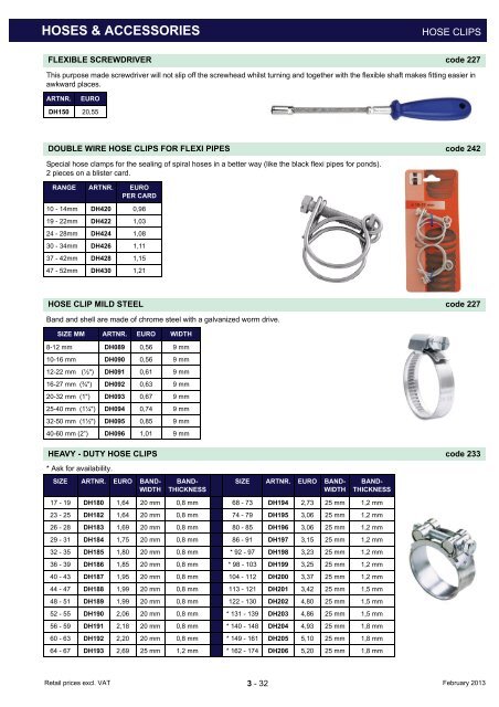 hoses & accessories - SIBO