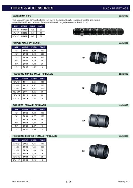 hoses & accessories - SIBO