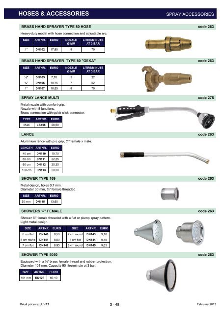 hoses & accessories - SIBO