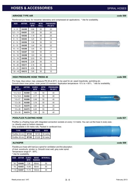 hoses & accessories - SIBO