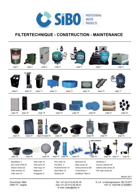 Filtertechnique - construction - maintenance - SIBO