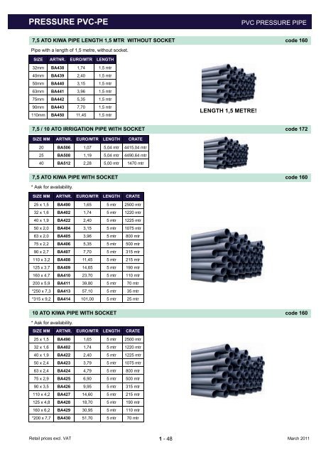 pressure pvc-pe - SIBO