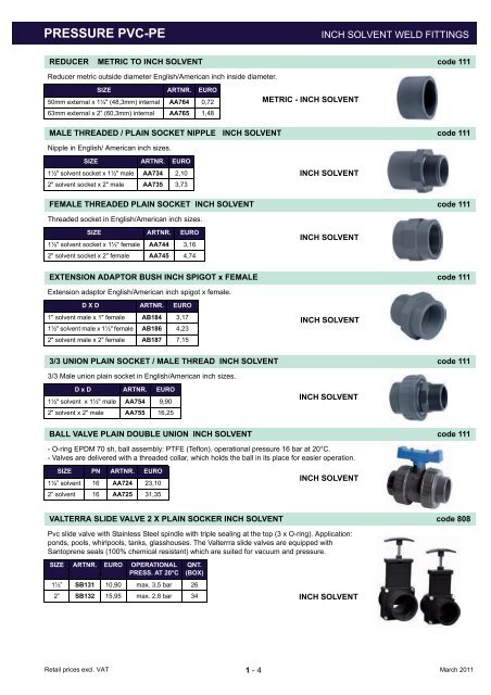 pressure pvc-pe - SIBO