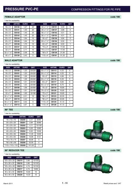 pressure pvc-pe - SIBO