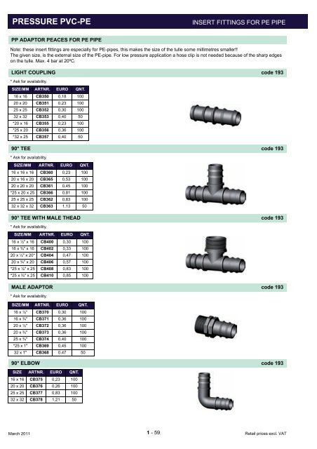 pressure pvc-pe - SIBO