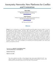 Anonymity Networks: New Platforms for Conflict and ... - ECIR - MIT