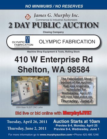 410 W Enterprise Rd Shelton, WA 98584 - James G. Murphy Co.