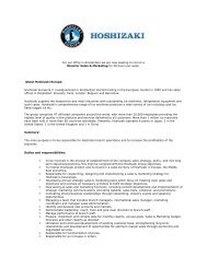 For our office in Amsterdam we are now seeking to ... - Hoshizaki