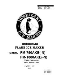 MODEL FM-750AKE(-N) FM-1000AKE(-N) - Hoshizaki