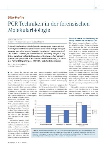 PCR-Techniken in der forensischen Molekularbiologie - Springer