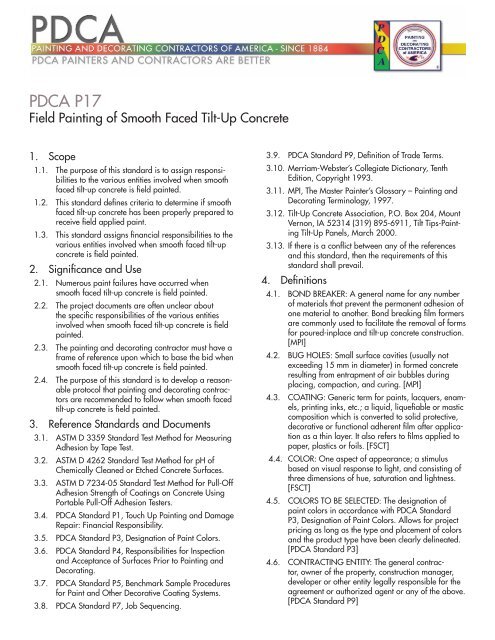 PDCA P17 - Painting and Decorating Contractors of America