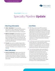 Specialty Pipeline Update