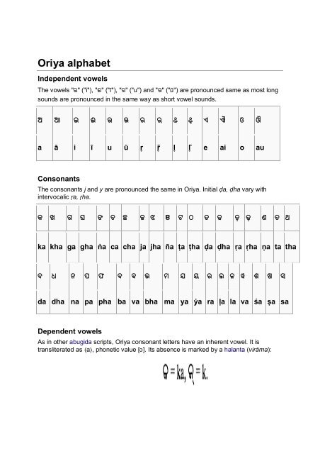 Oriya alphabet