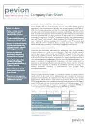 Company Fact Sheet - Pevion Biotech AG