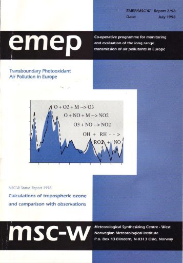 O+02+M O + N O + M NO2 03+NO OH+ N02 R H - - > NO - EMEP