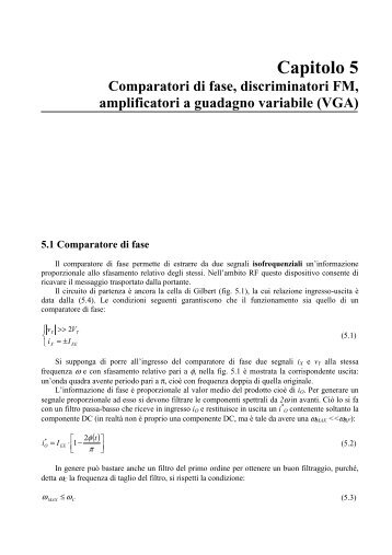 Comparatori di fase, discriminatori FM, amplificatori a ... - ingbeninato