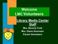 Volunteer Welcome Presentation - Clow Elementary School