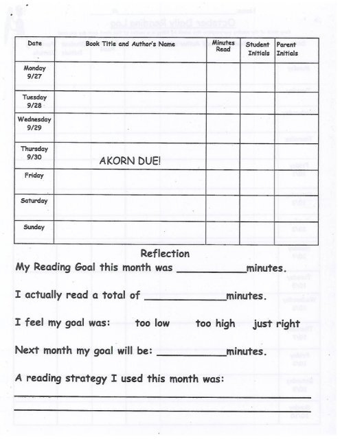 AKORN Daily Reading Log